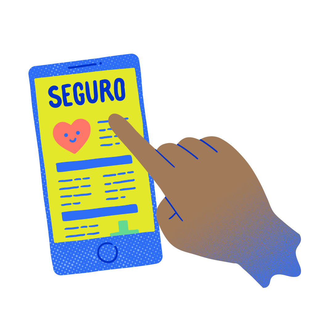 Una persona con un celular comprando un producto de Seguros.  - Seguros Sura