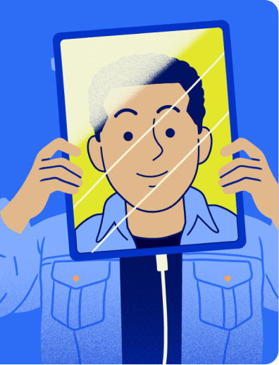 Un a persona con un celular comprando un producto de Seguros. 